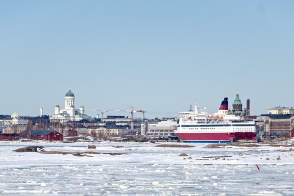 Helsinki ice port ferry