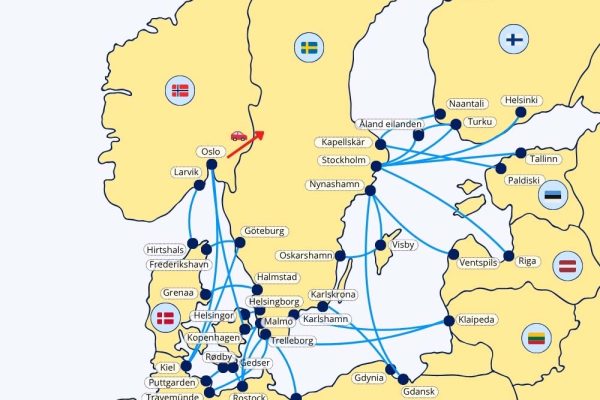Zweden veerboot kaart scandinavie overtocht